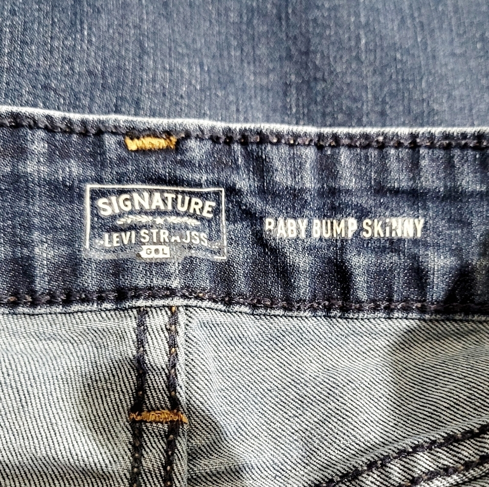 Levi's Baby Bump Skinny Maternity Jeans Size Medium Blue Stretch - Picture 11 of 14